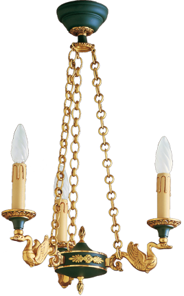 Suspension/lustre 2 Lumières Vintage Lucien Gau - Aluminium Noir Anodisé - 83x66cm - Occasion