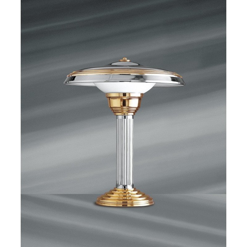 petite lampe de chevet art deco en regule patiné or avec s