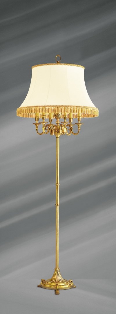Lampadaire Style Louis XVI En Acajou Sculpté - Design Années 40-60 - Éclairage Standard